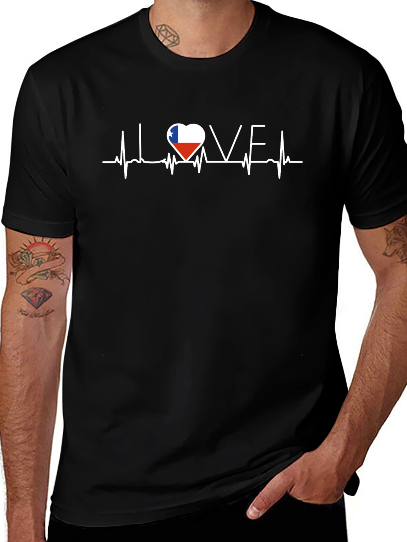 Love Texas Heartbeat Graphic Tee - Black
