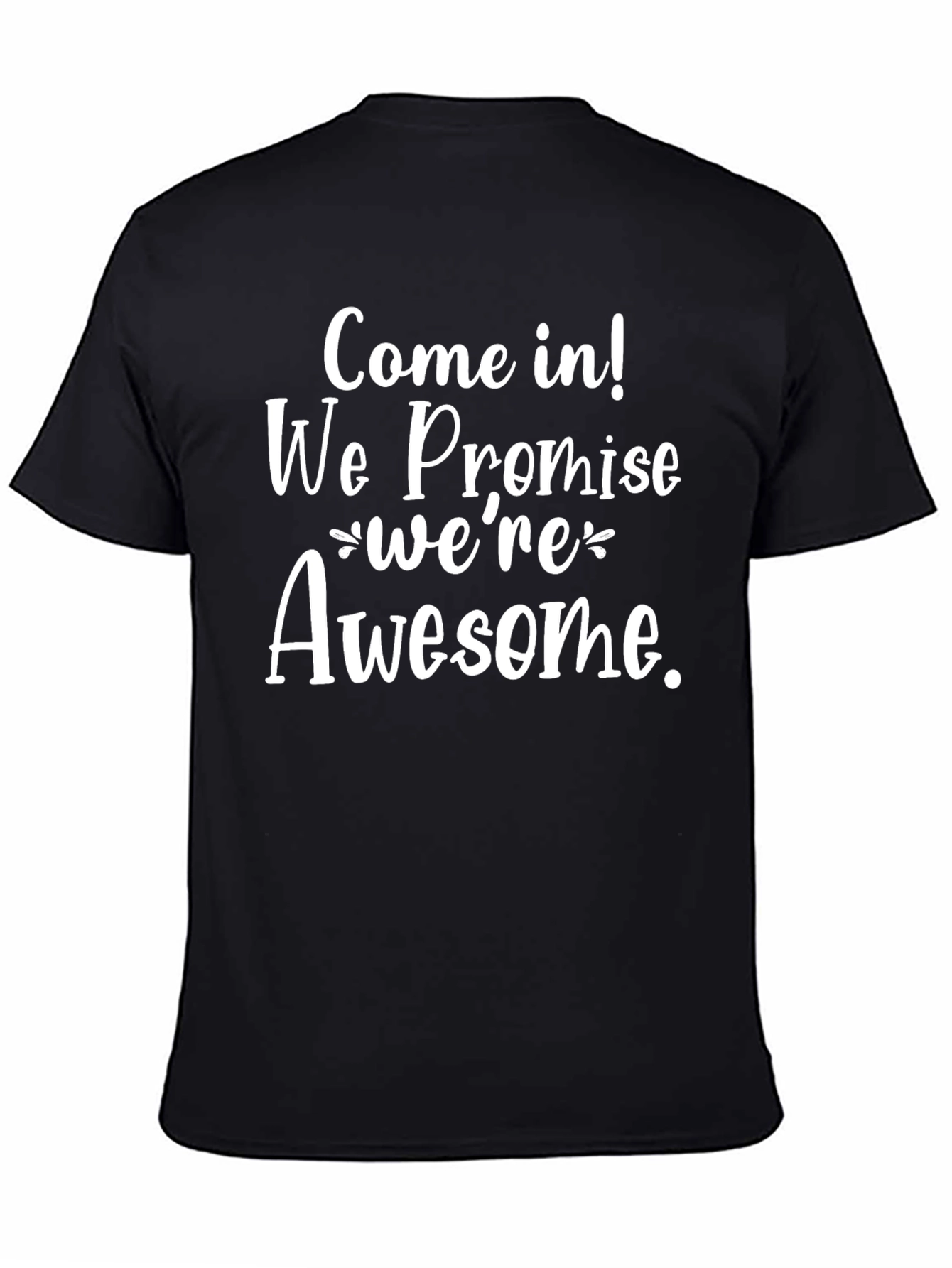 Come In We Promise Were Awesome Black T-Shirt
