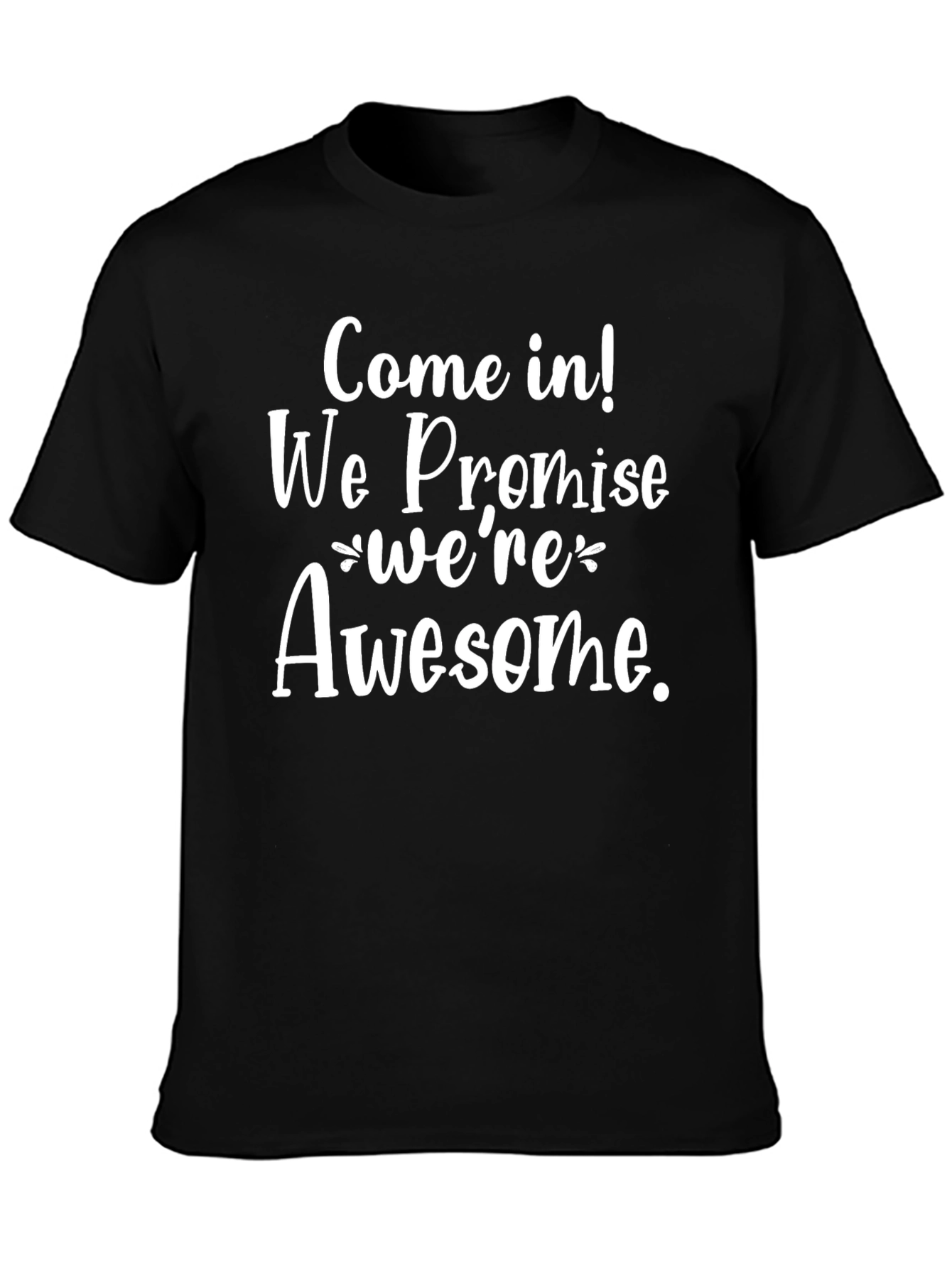 Come In We Promise Were Awesome Black T-Shirt