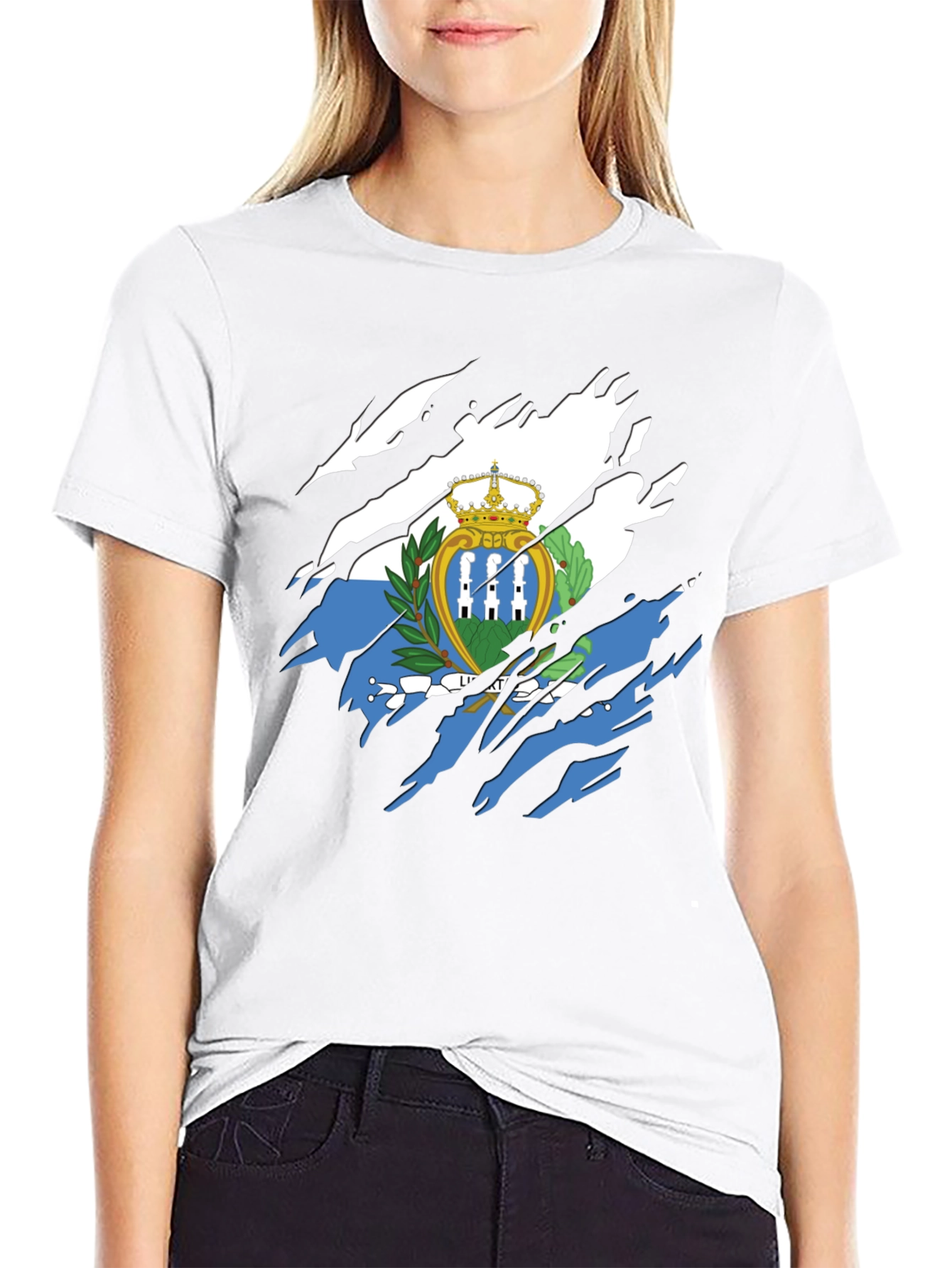 San Marino Flag T-Shirt - Distressed Graphic Tee
