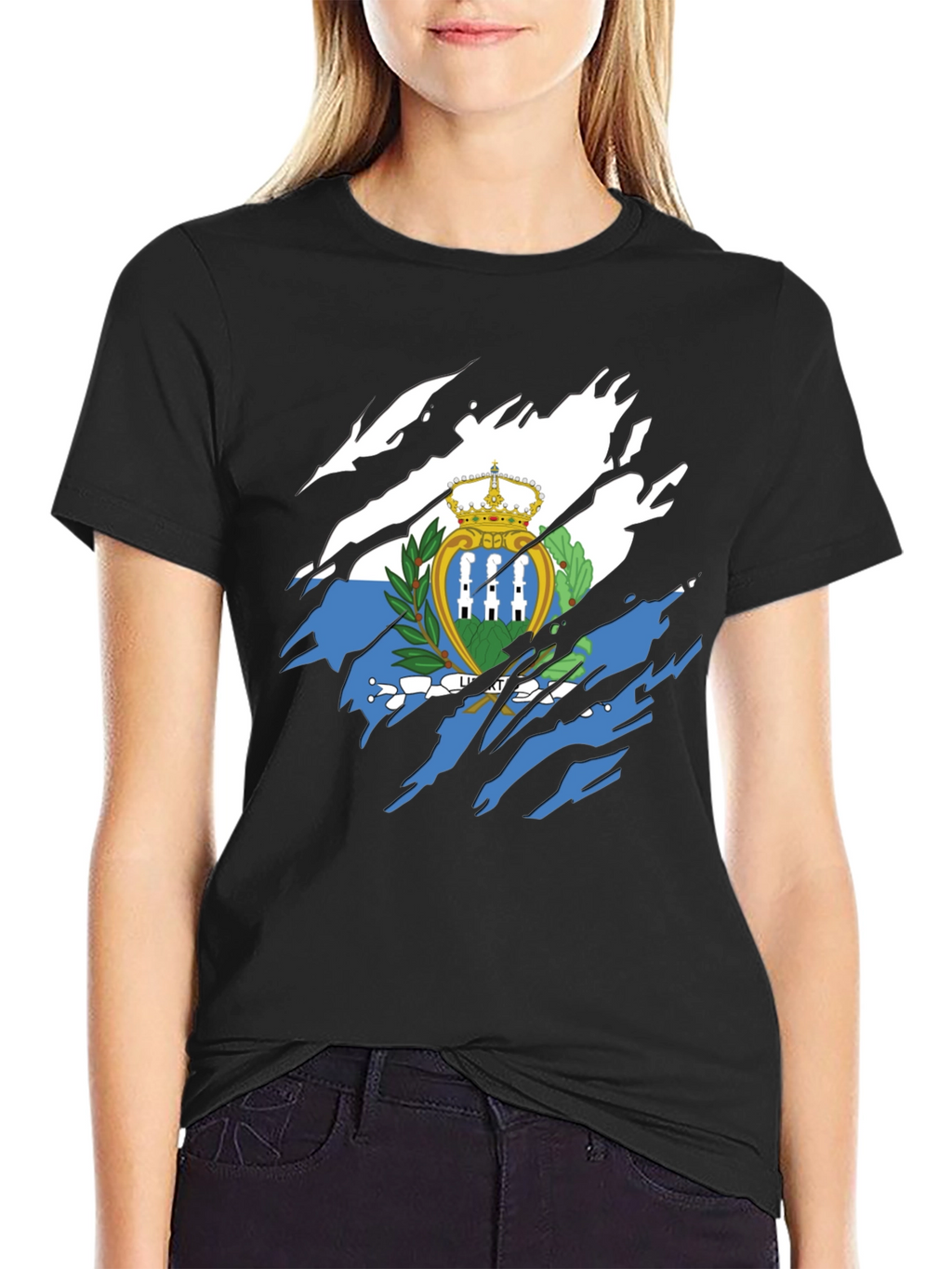 San Marino Flag T-Shirt - Distressed Graphic Tee