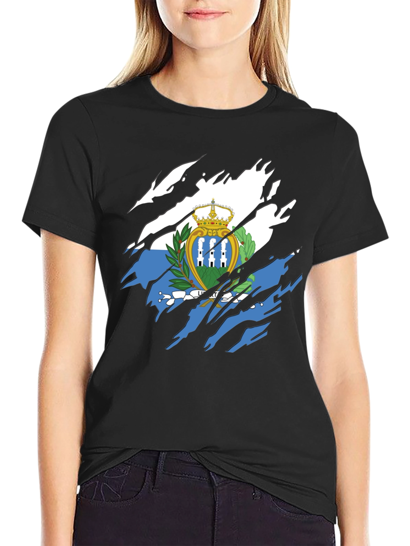 San Marino Flag T-Shirt - Distressed Graphic Tee