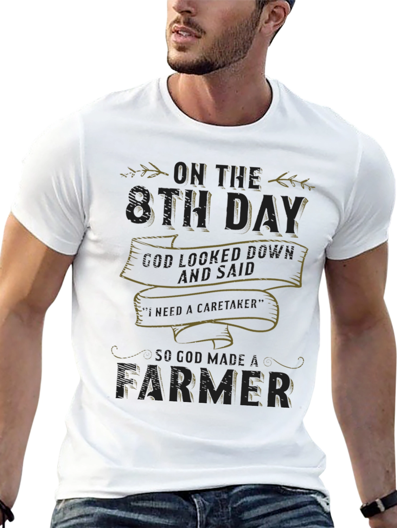 8th Day Farmer Graphic T-Shirt