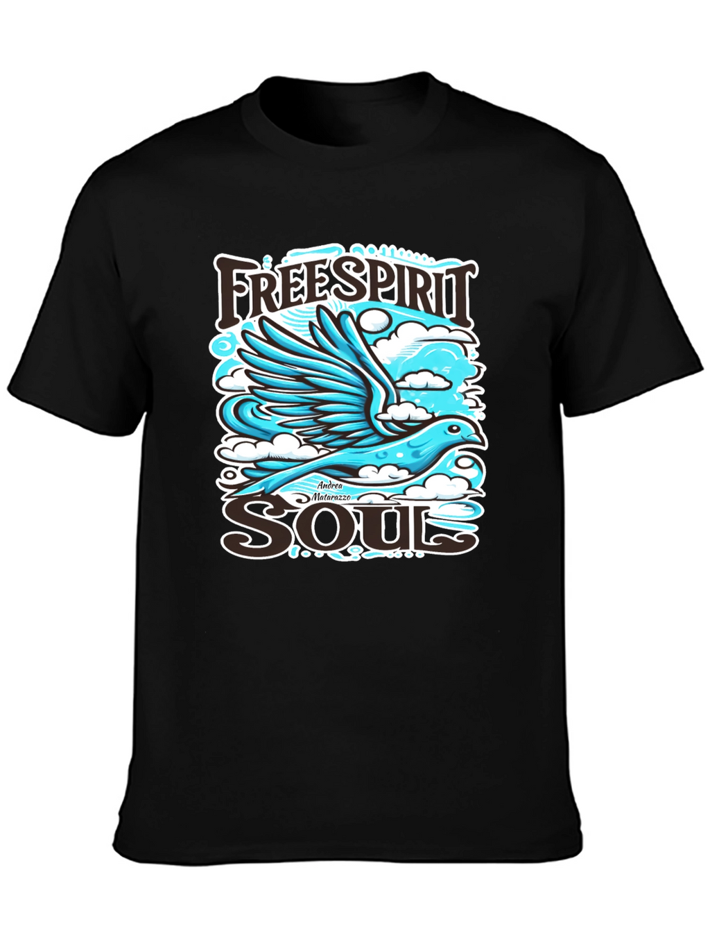 Free Spirit Soul Graphic Black T-Shirt