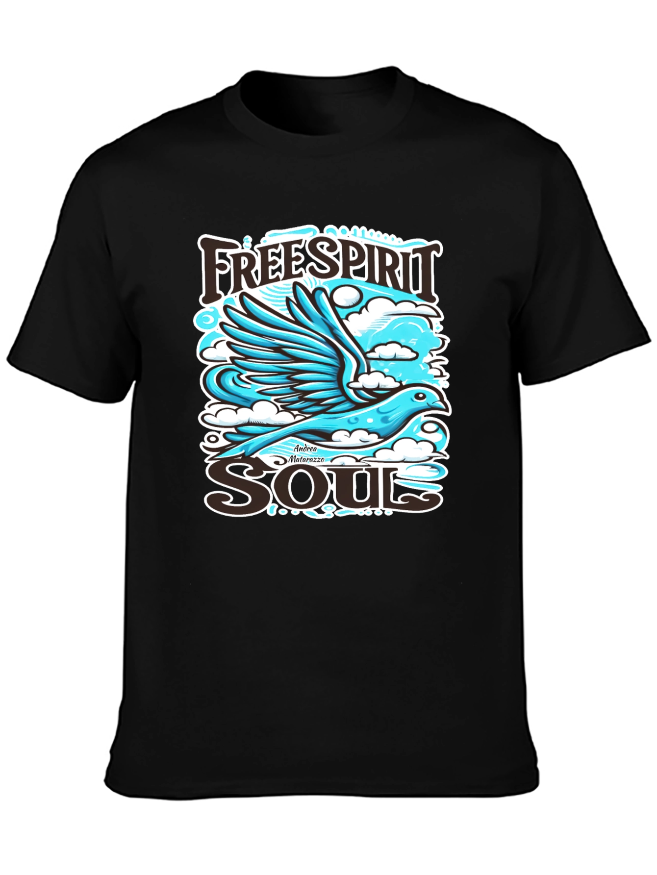 Free Spirit Soul Graphic Black T-Shirt