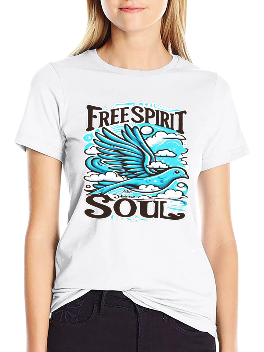 Free Spirit Soul Graphic Black T-Shirt