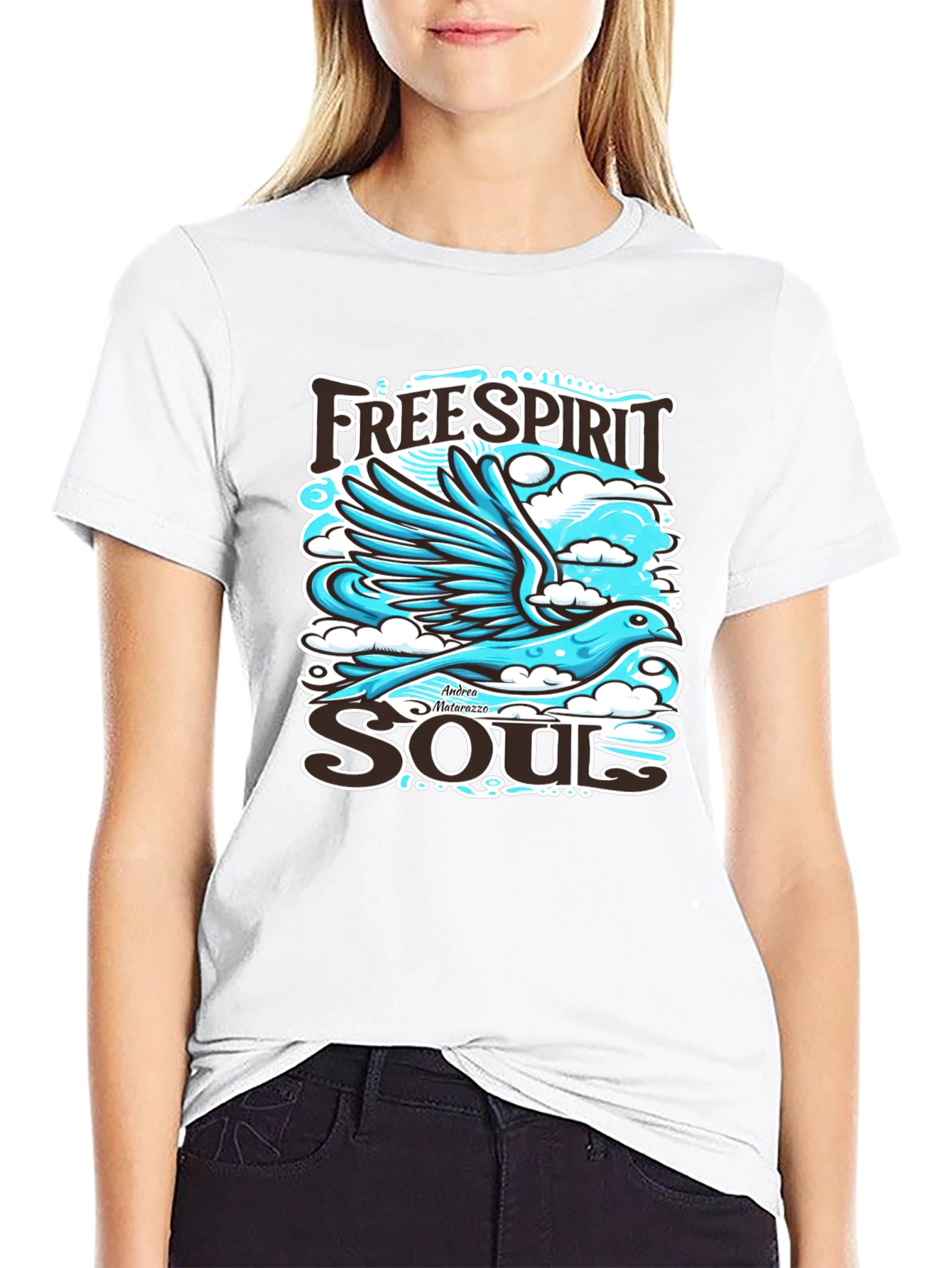 Free Spirit Soul Graphic Black T-Shirt