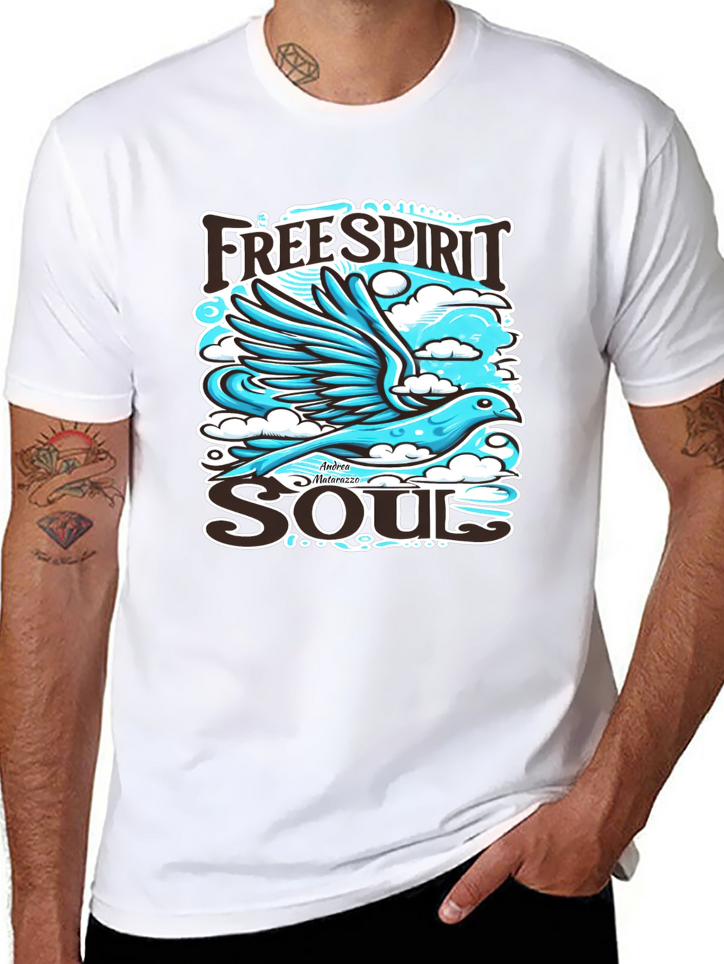 Free Spirit Soul Graphic Black T-Shirt