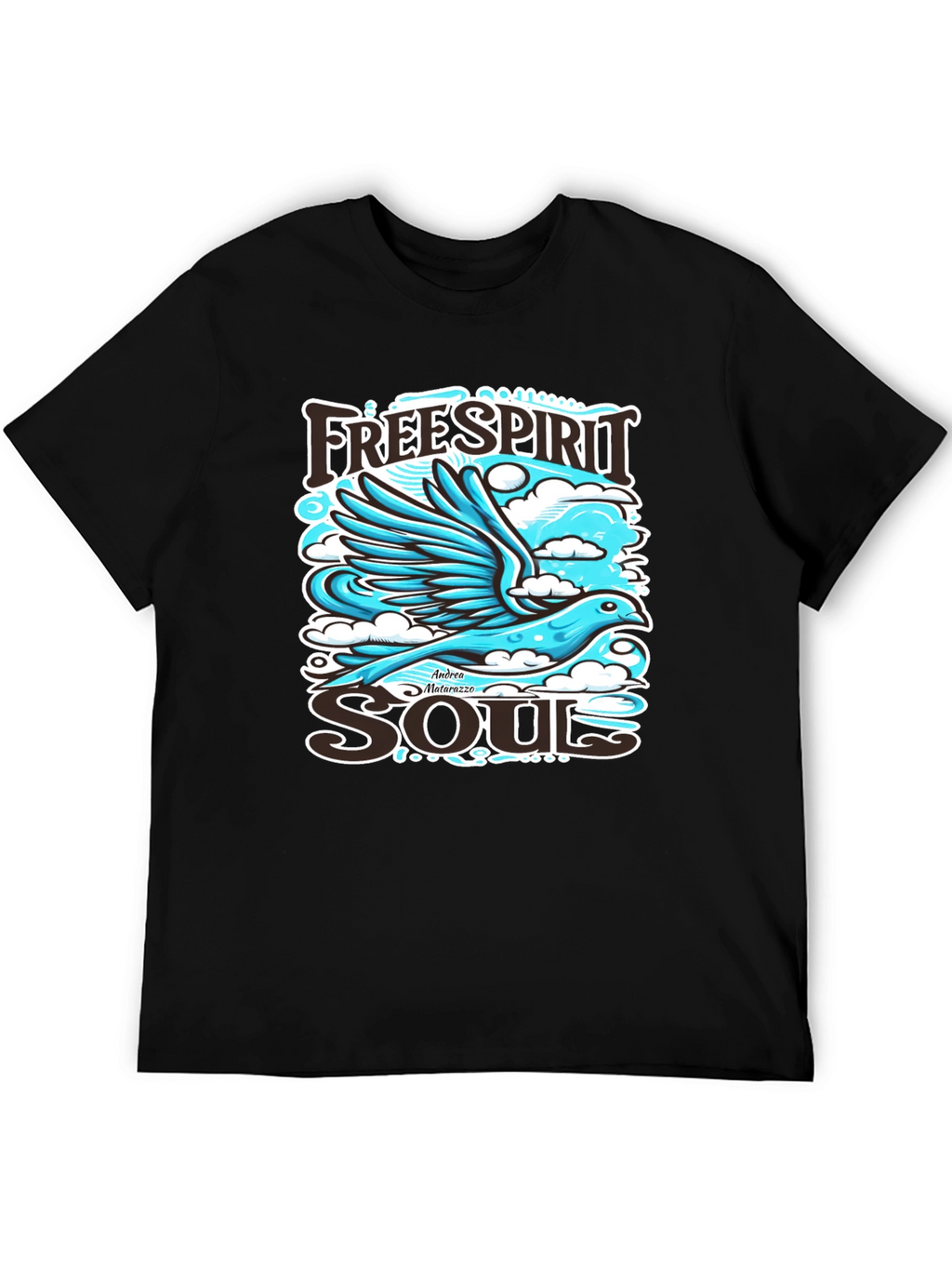 Free Spirit Soul Graphic Black T-Shirt