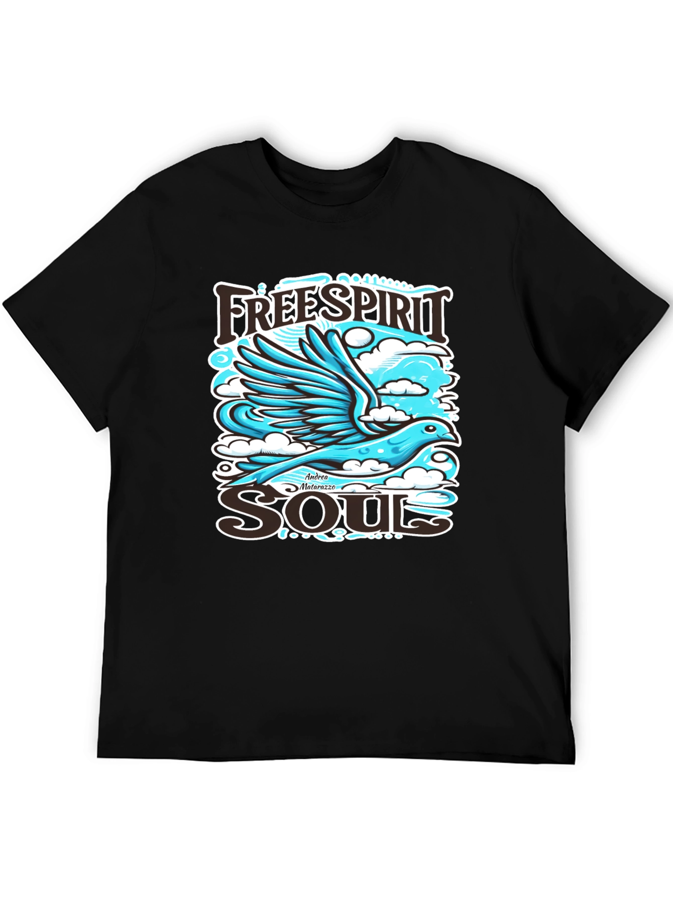 Free Spirit Soul Graphic Black T-Shirt