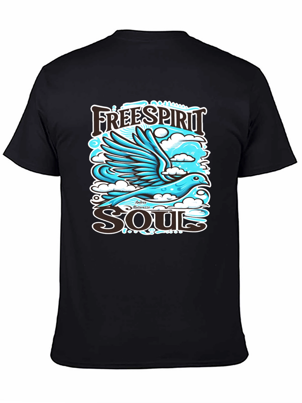Free Spirit Soul Graphic Black T-Shirt
