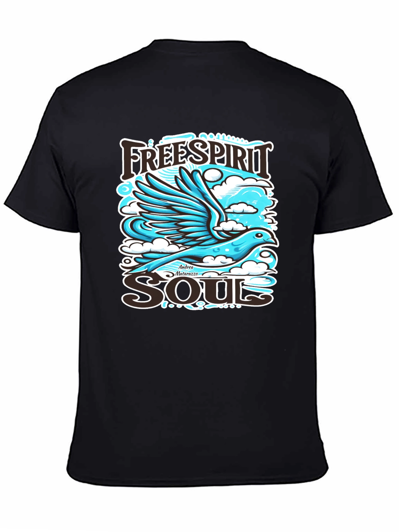Free Spirit Soul Graphic Black T-Shirt