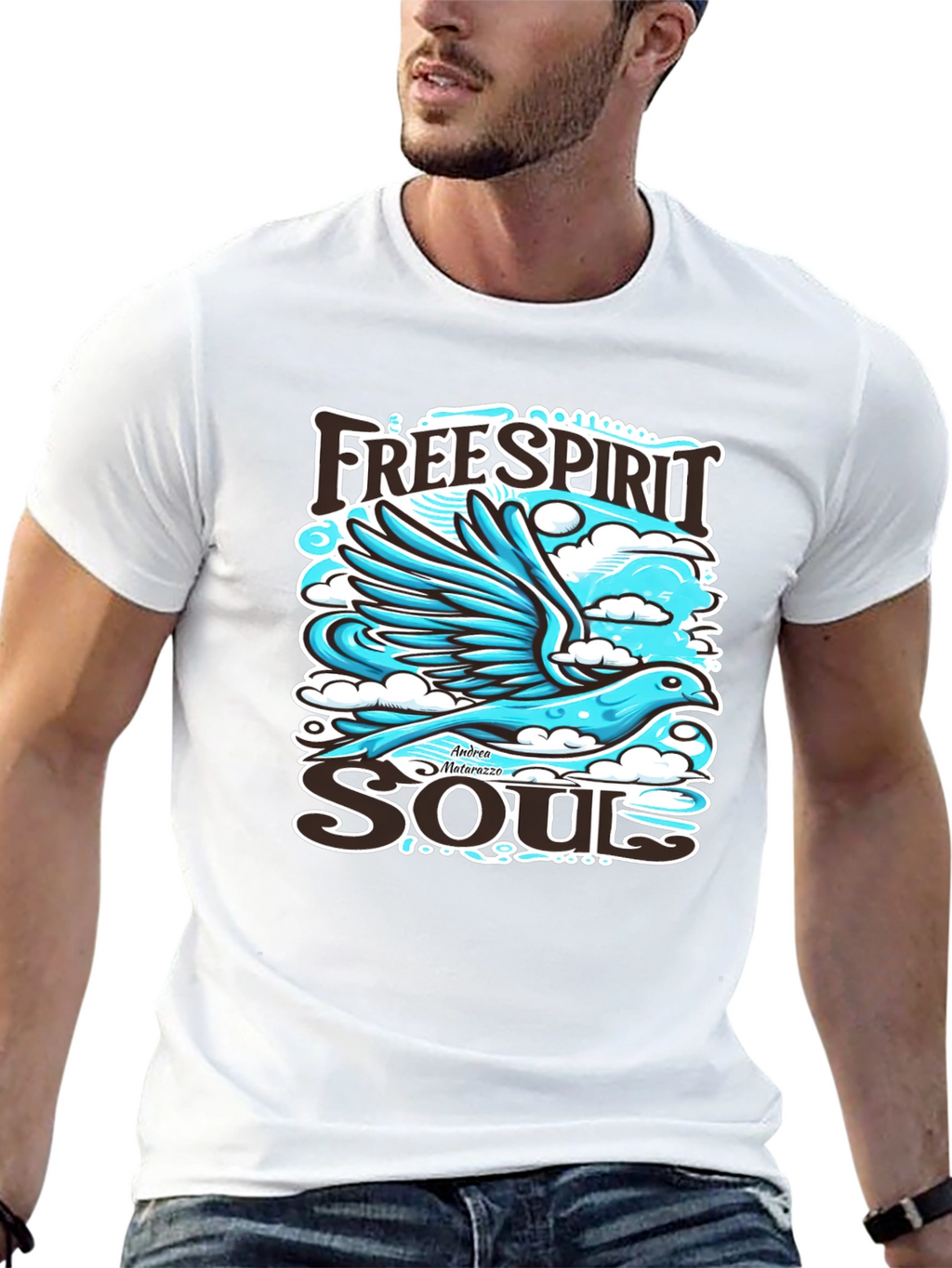 Free Spirit Soul Graphic Black T-Shirt