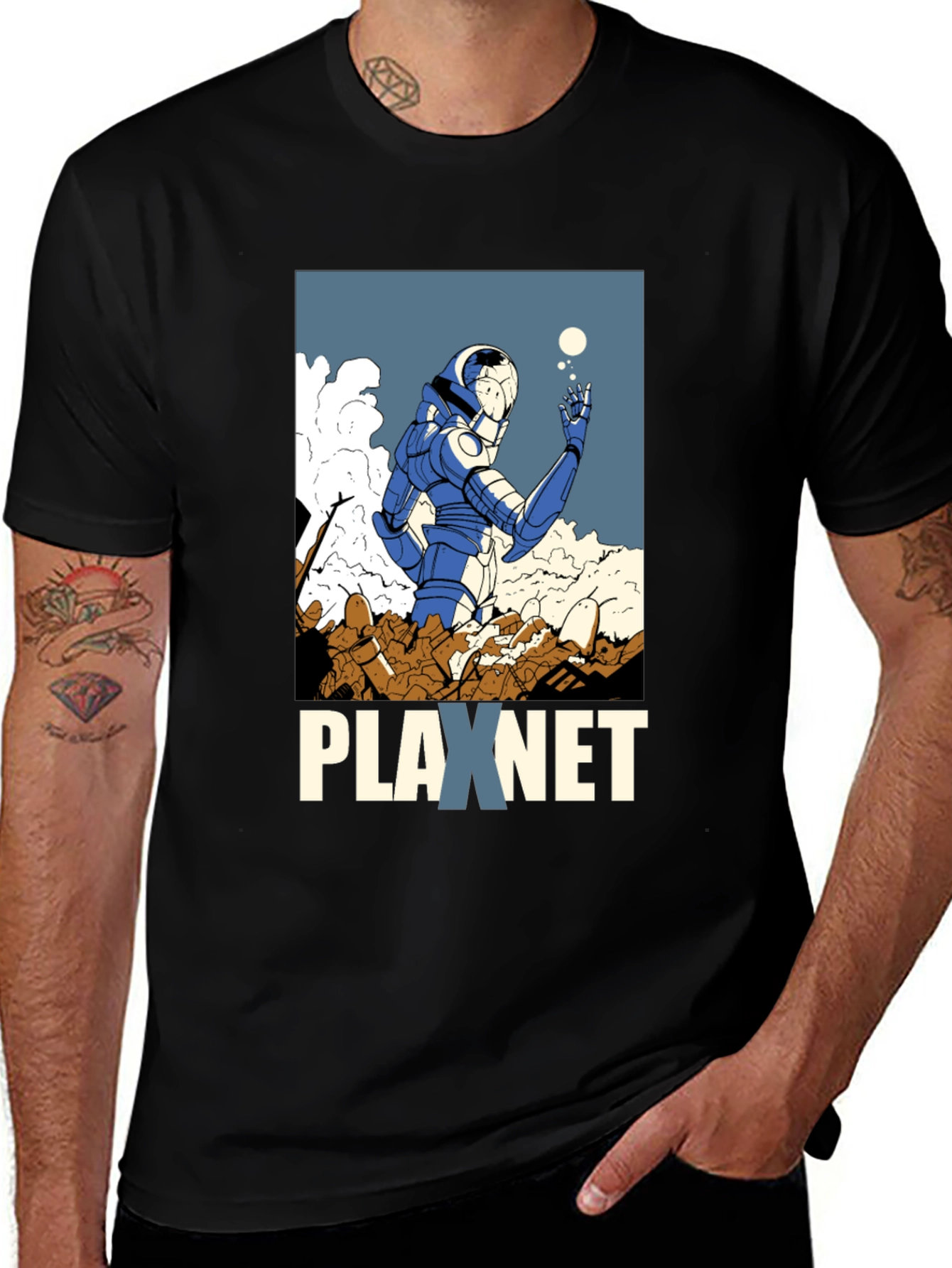 Plaxnet Graphic Tee - Sci-Fi Inspired Design
