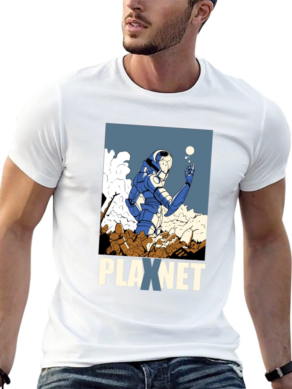Plaxnet Graphic Tee - Sci-Fi Inspired Design