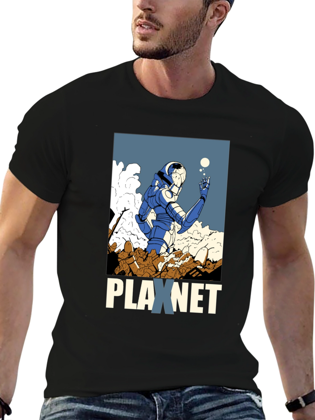 Plaxnet Graphic Tee - Sci-Fi Inspired Design