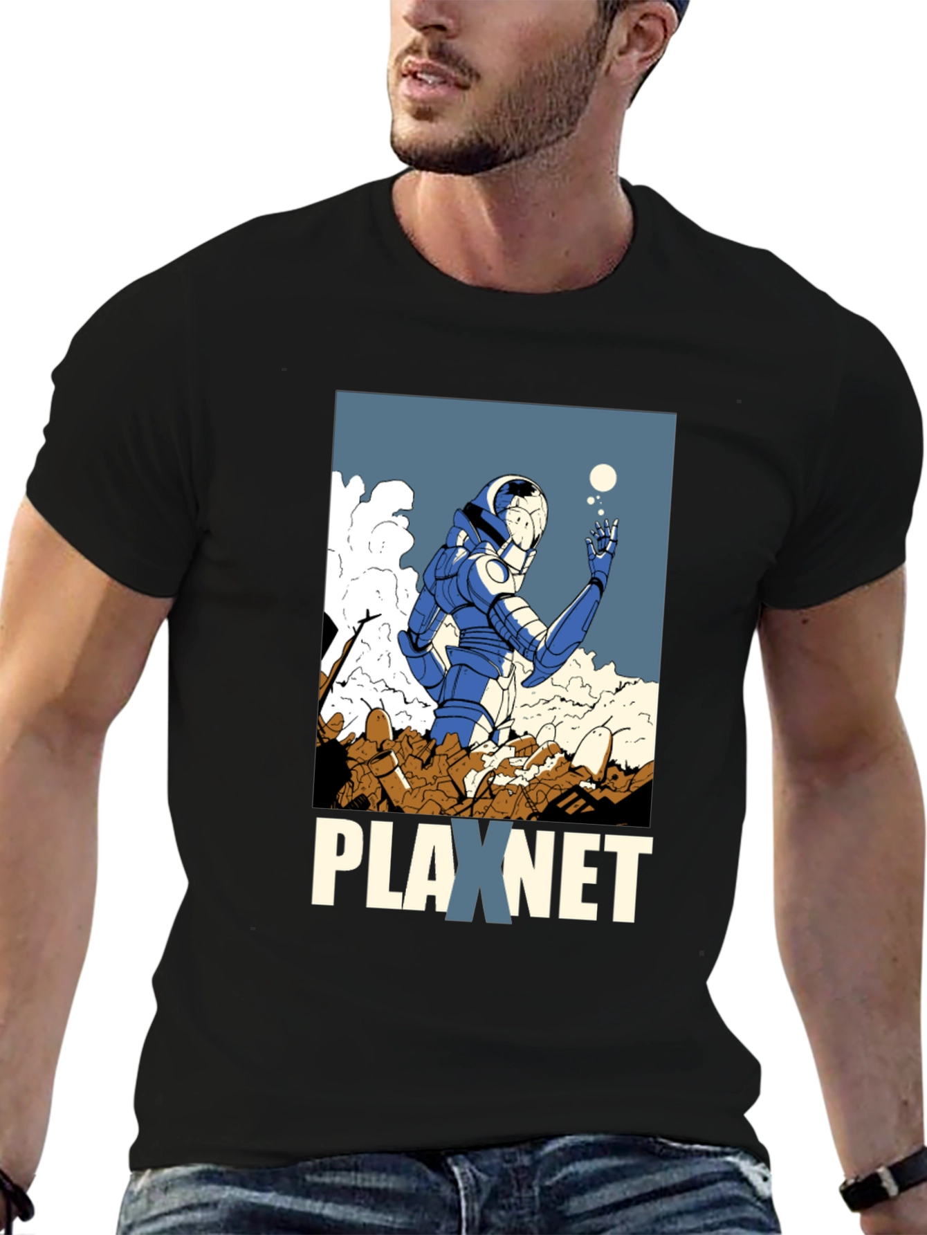 Plaxnet Graphic Tee - Sci-Fi Inspired Design