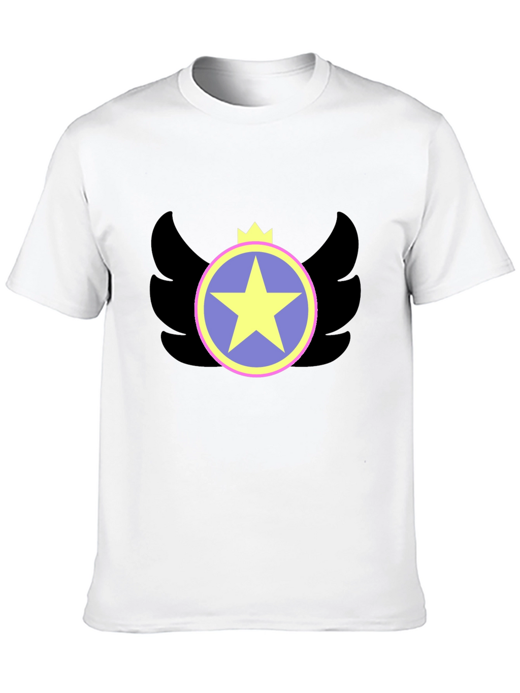 Winged Star Crown Graphic Tee - Black