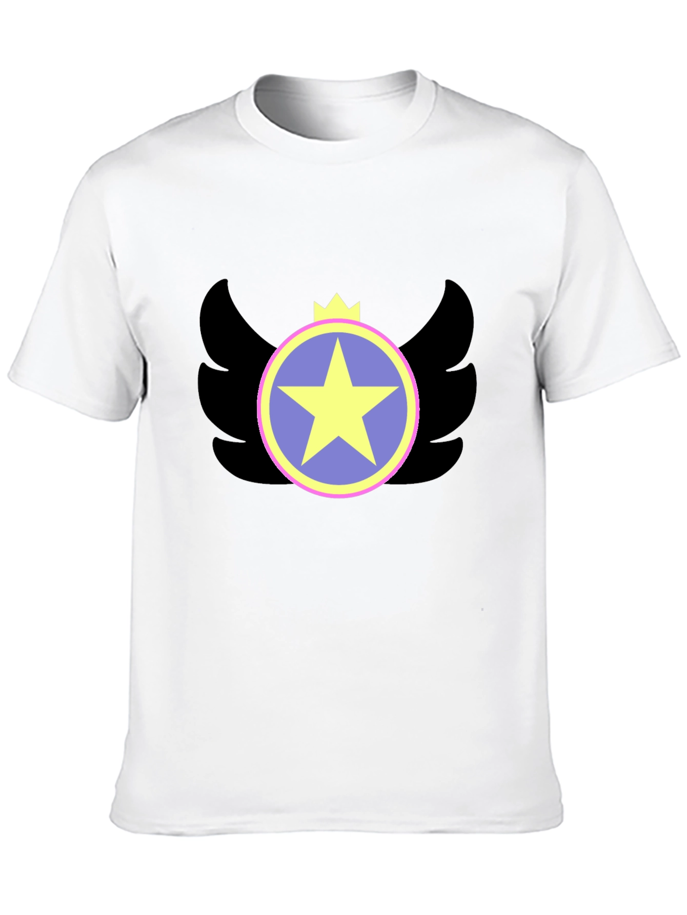 Winged Star Crown Graphic Tee - Black