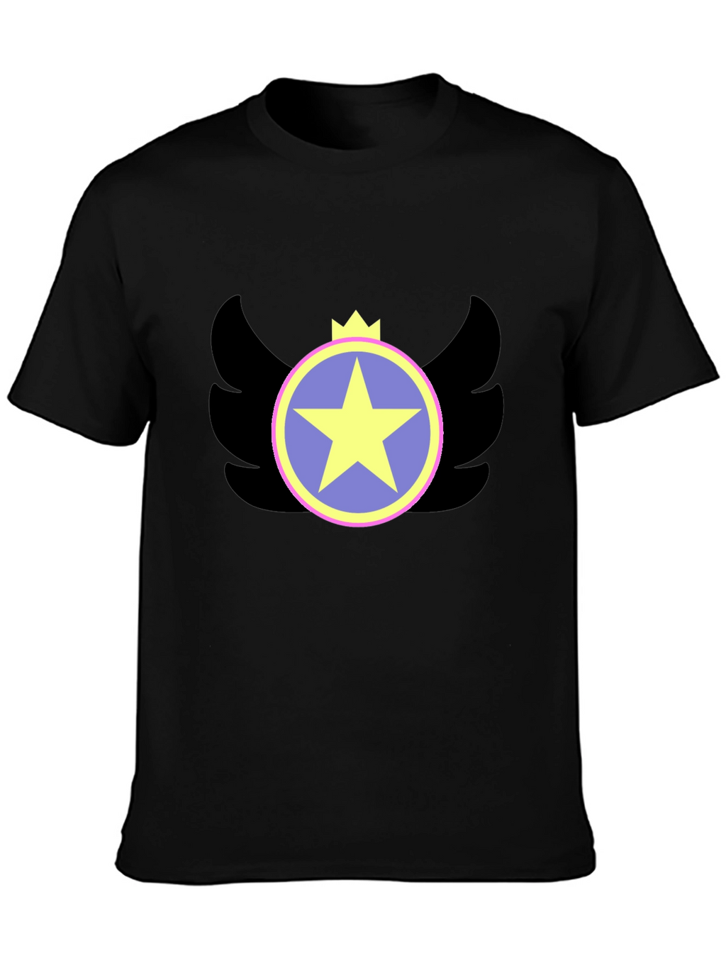 Winged Star Crown Graphic Tee - Black