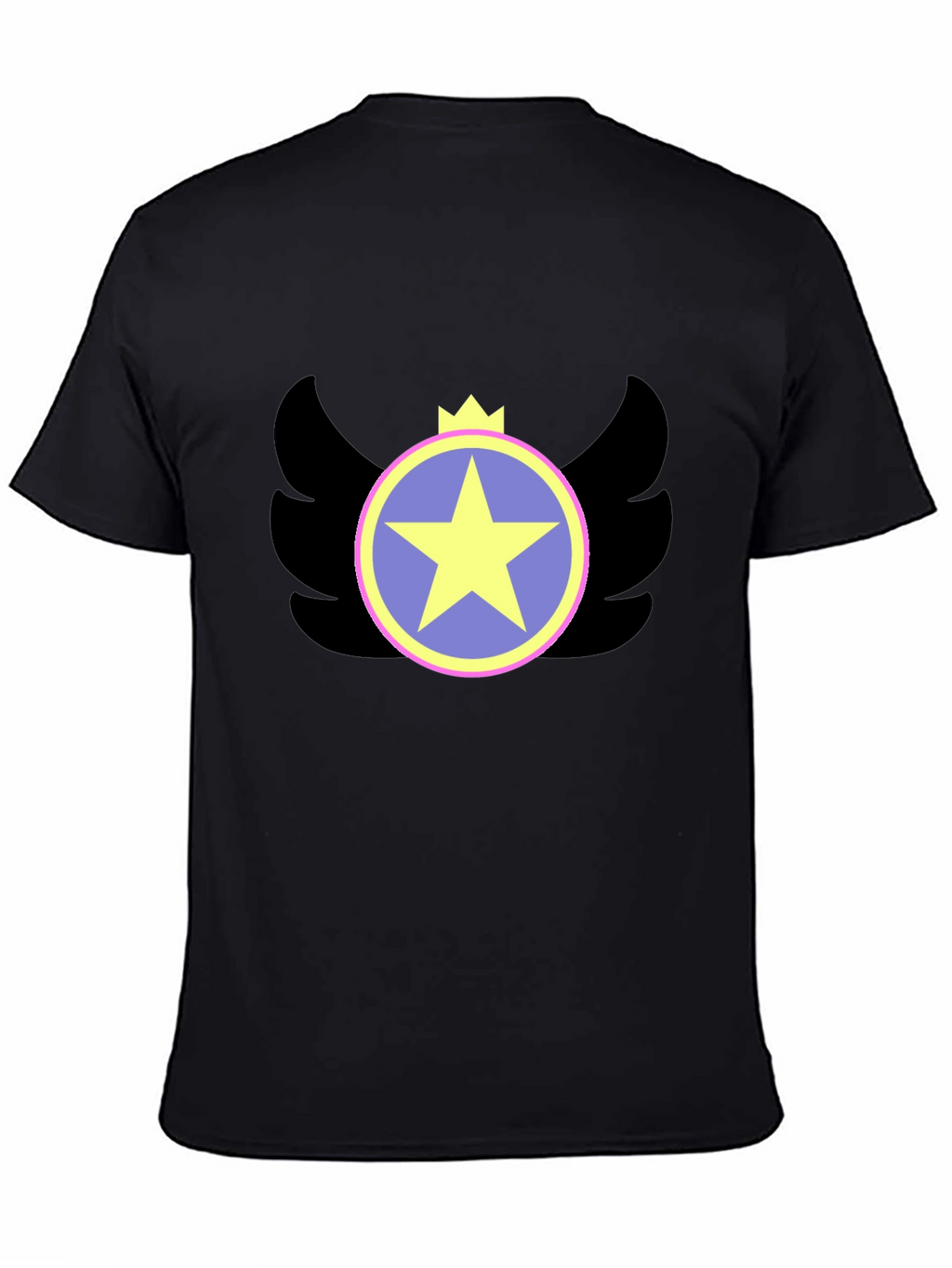 Winged Star Crown Graphic Tee - Black