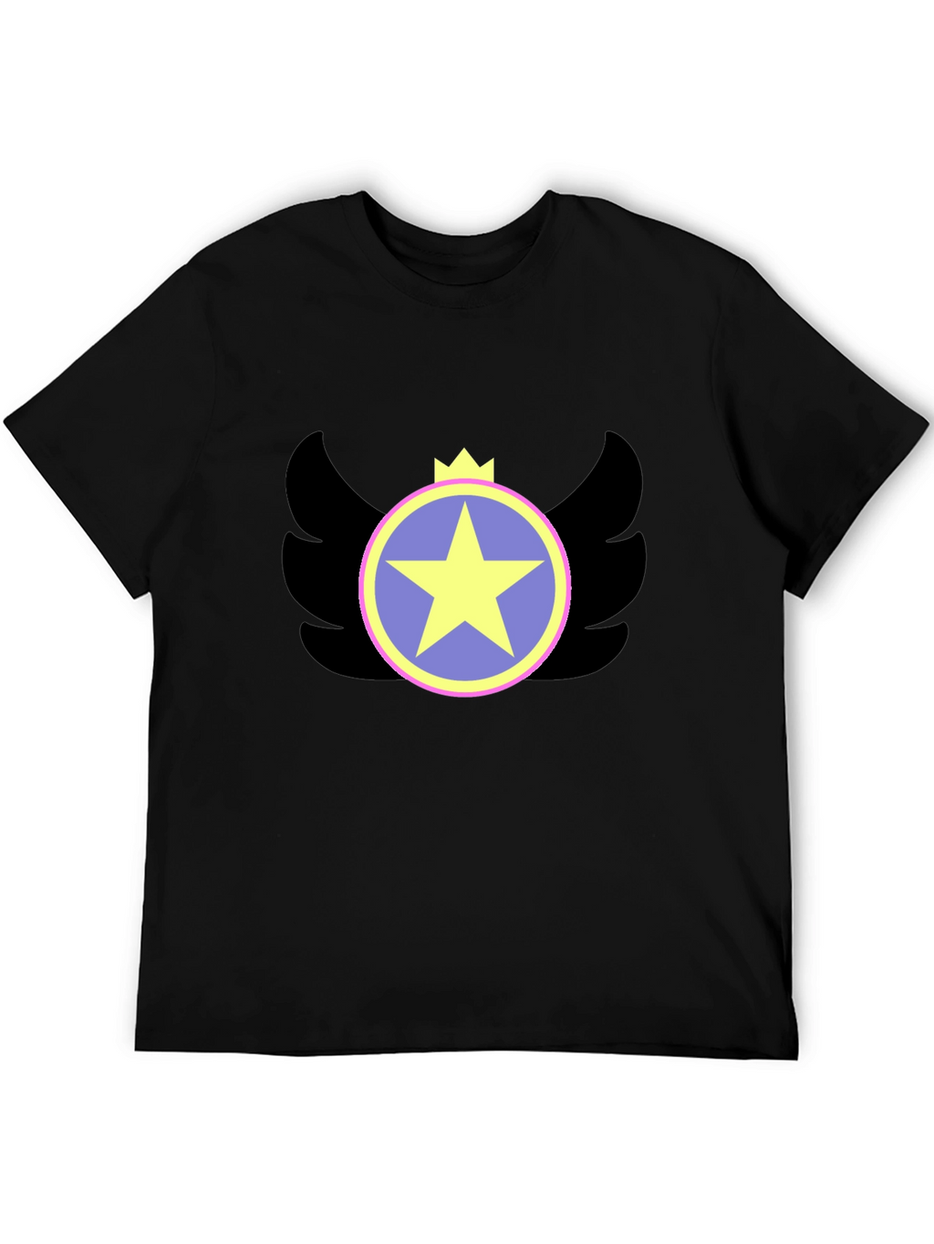 Winged Star Crown Graphic Tee - Black