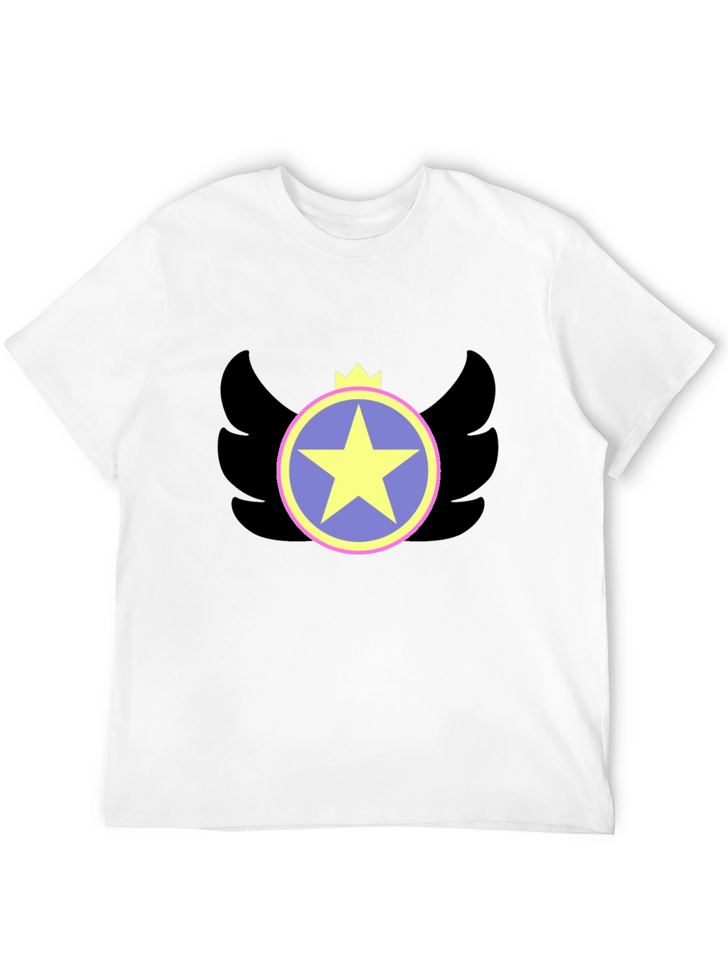Winged Star Crown Graphic Tee - Black