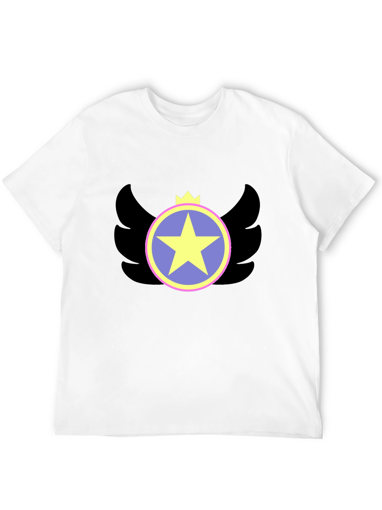 Winged Star Crown Graphic Tee - Black