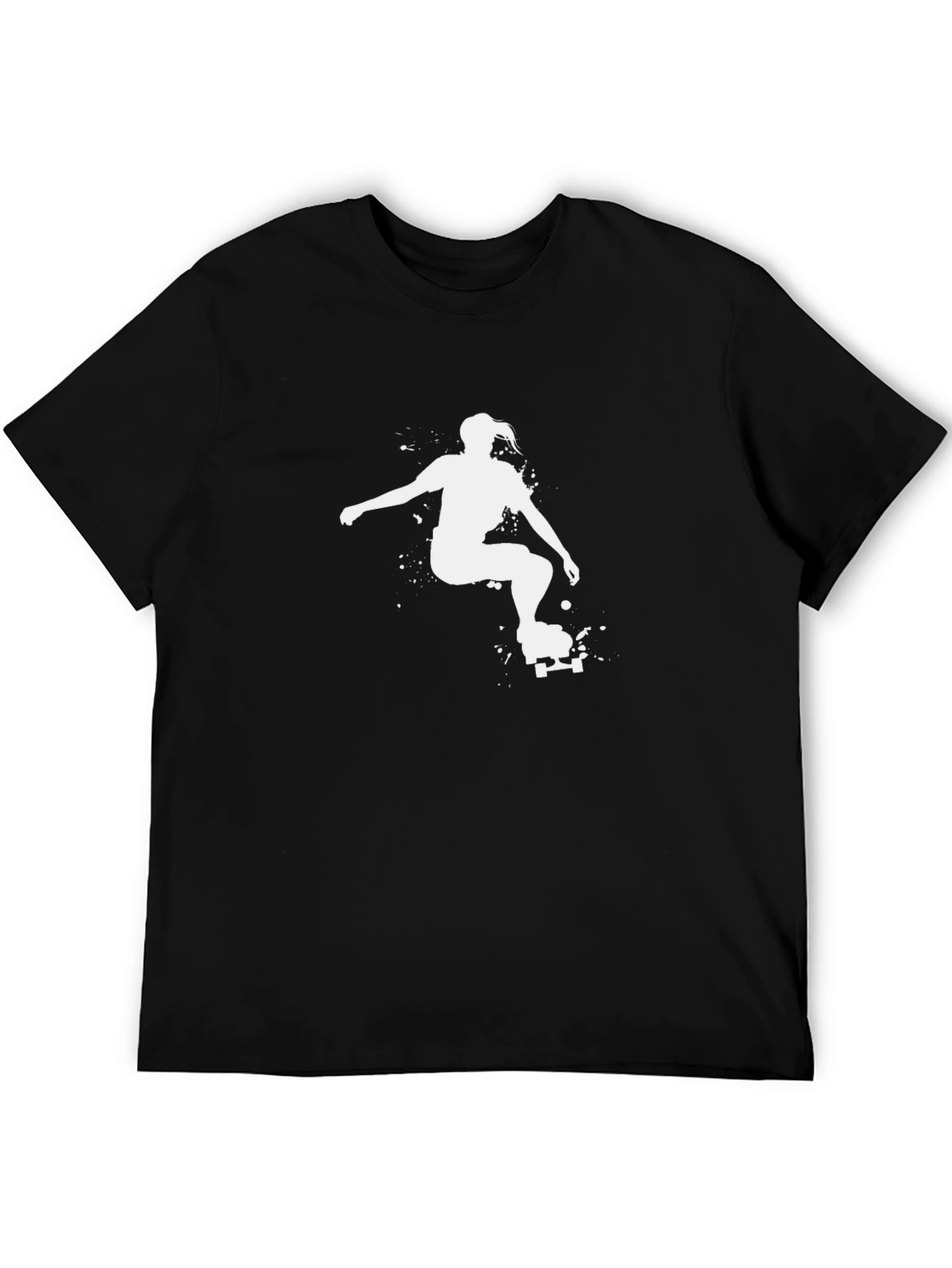 Skateboard Girl Graphic Tee - Black