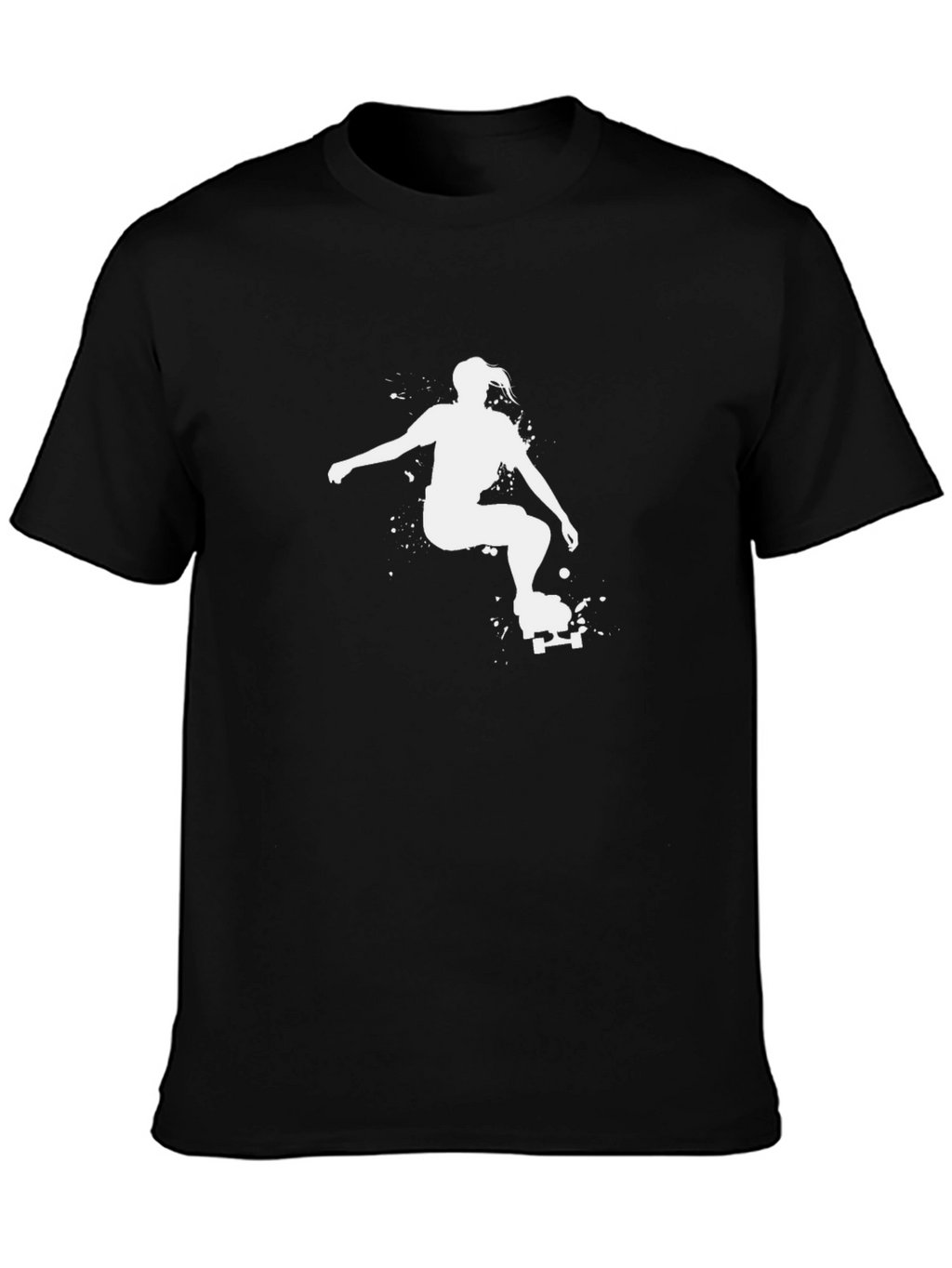 Skateboard Girl Graphic Tee - Black