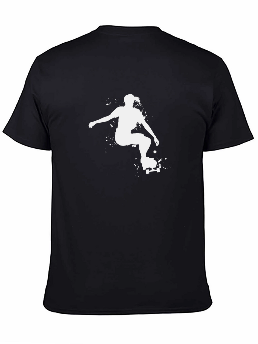 Skateboard Girl Graphic Tee - Black