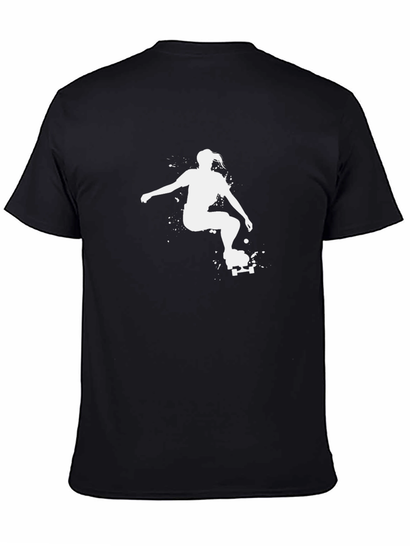 Skateboard Girl Graphic Tee - Black