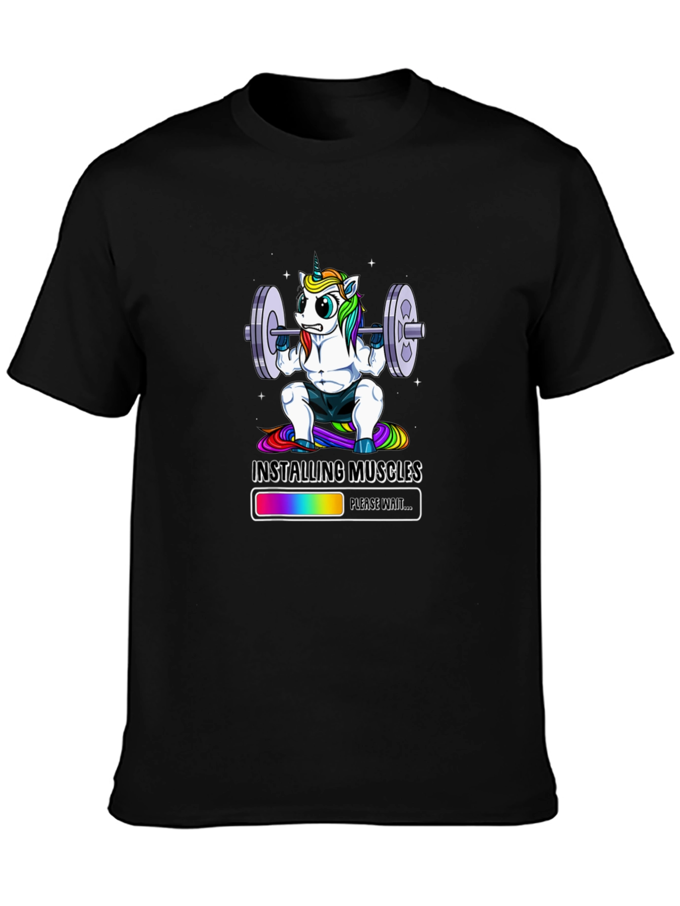 Unicorn Installing Muscles Graphic T-Shirt