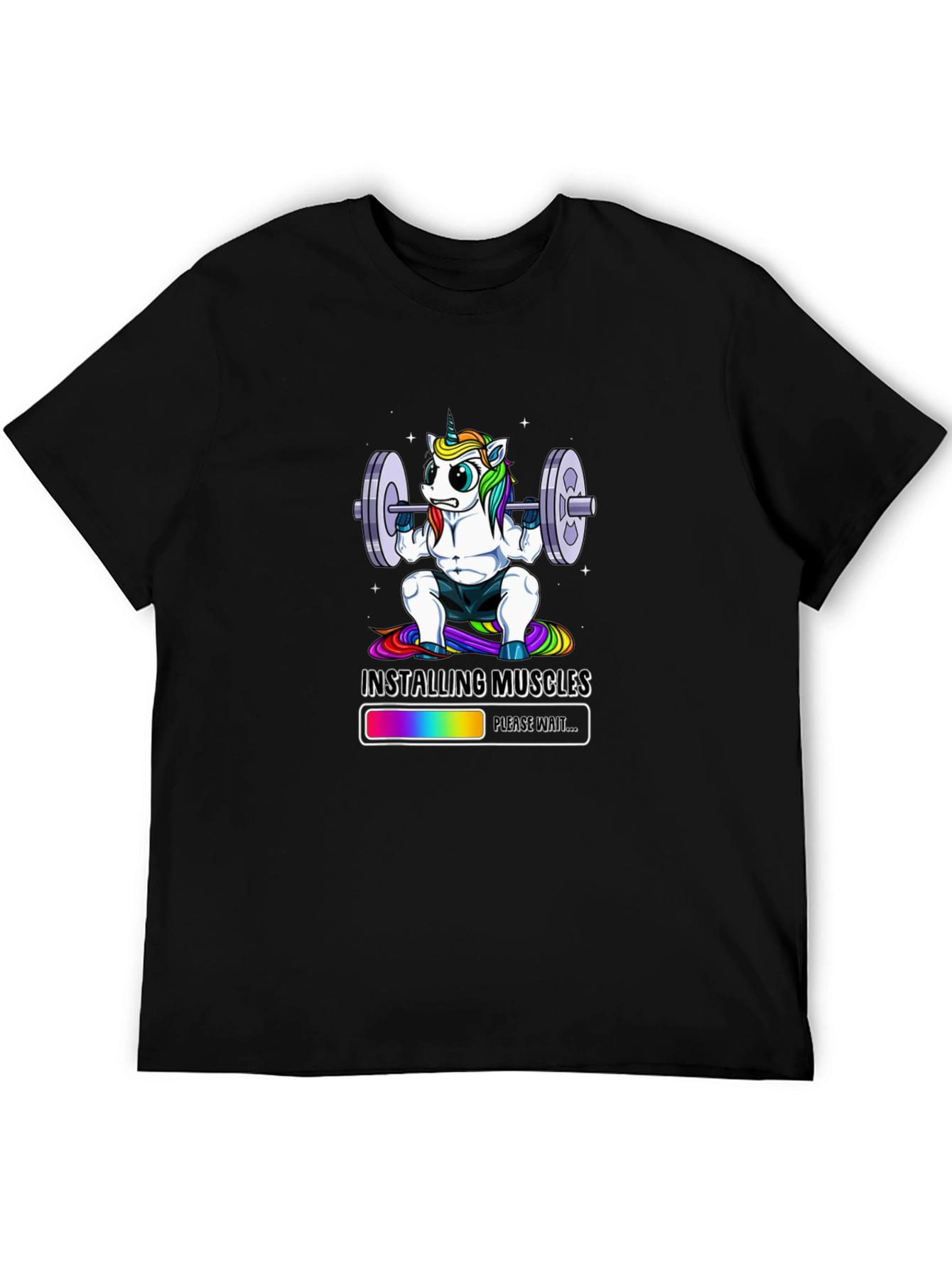 Unicorn Installing Muscles Graphic T-Shirt