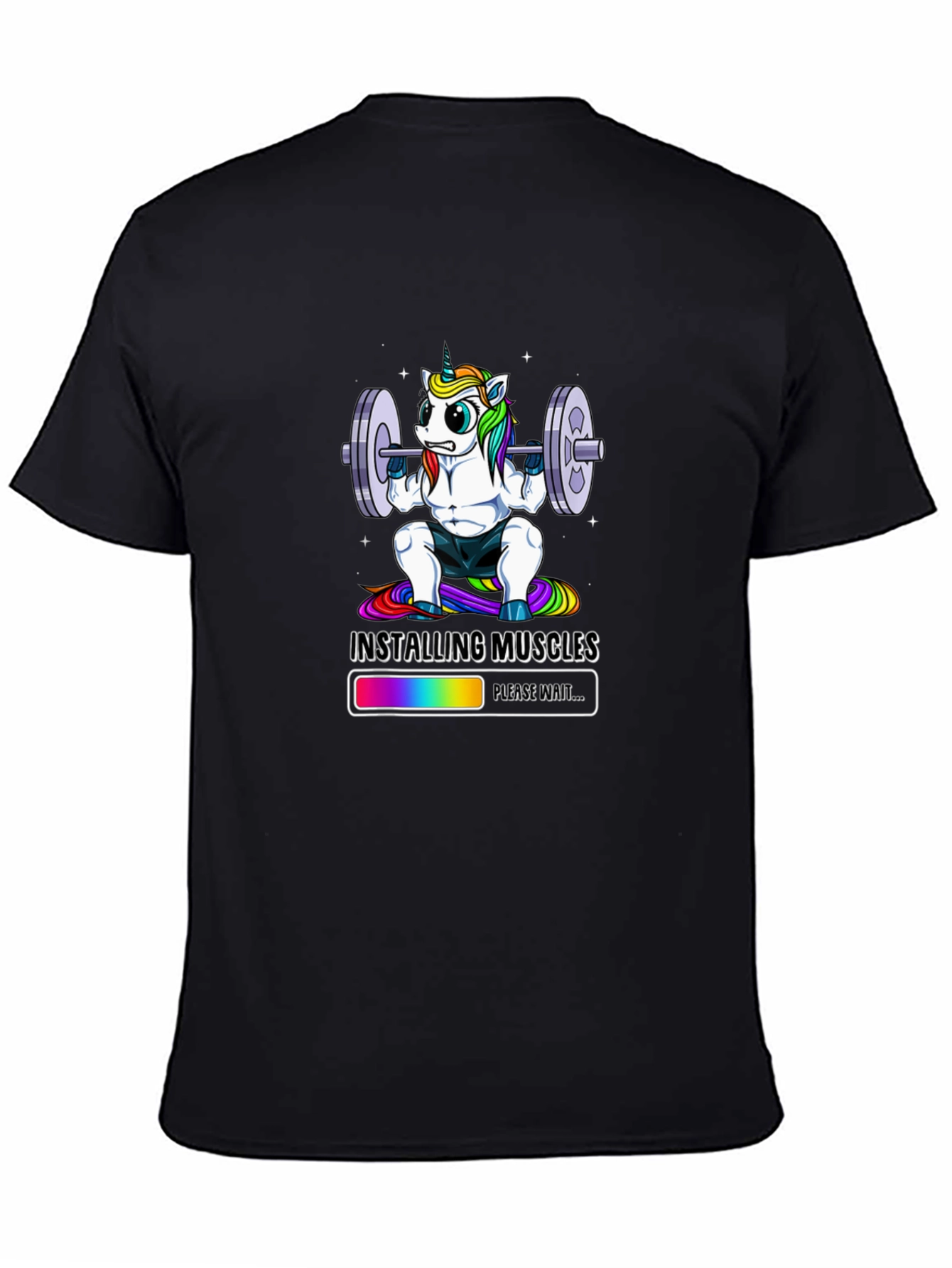 Unicorn Installing Muscles Graphic T-Shirt
