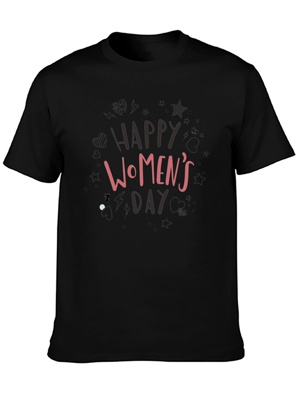Happy Womens Day Black Graphic Tee