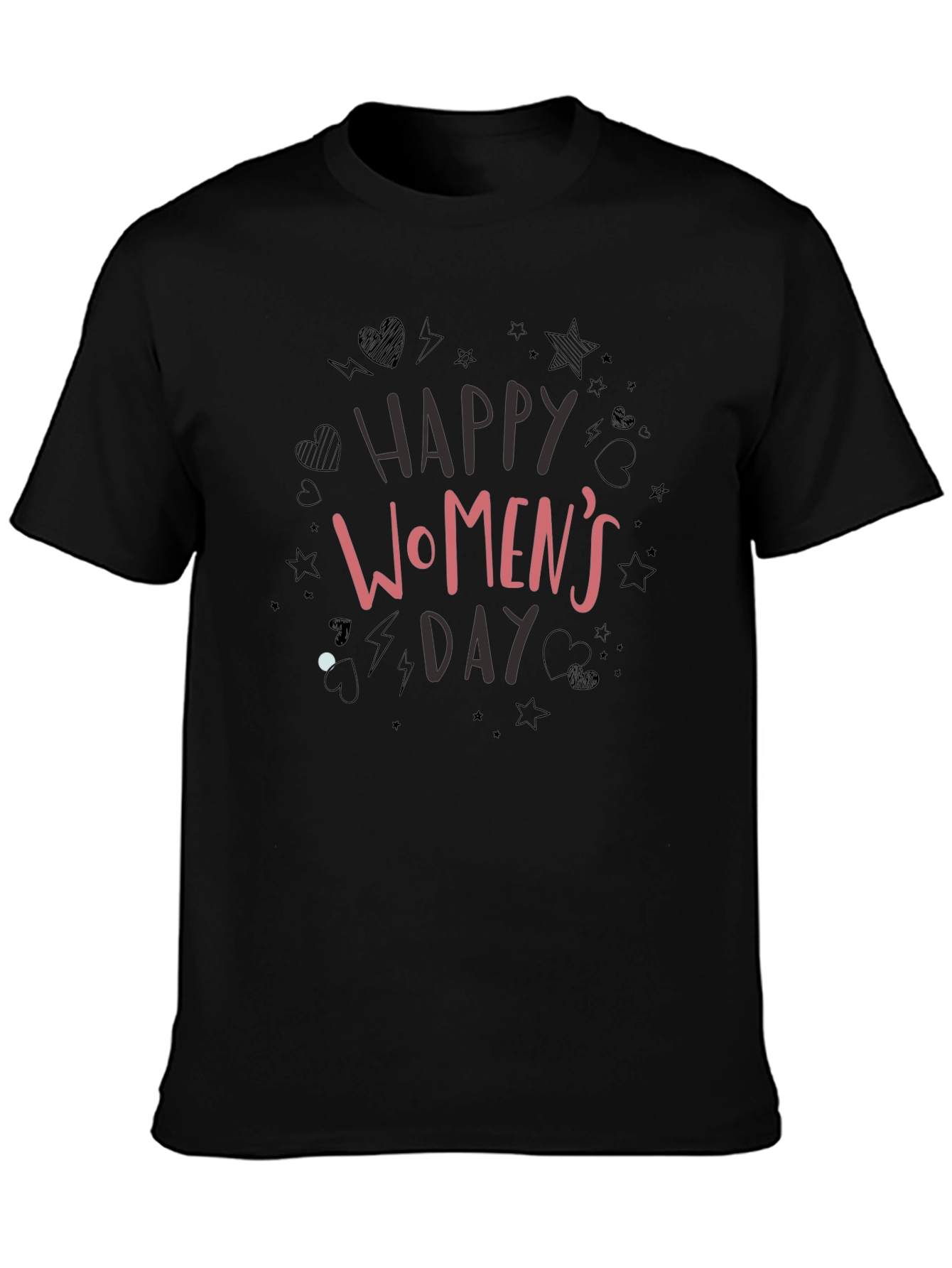 Happy Womens Day Black Graphic Tee