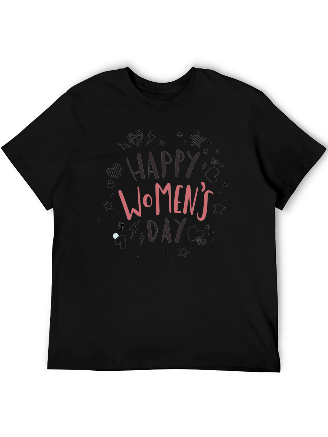 Happy Womens Day Black Graphic Tee