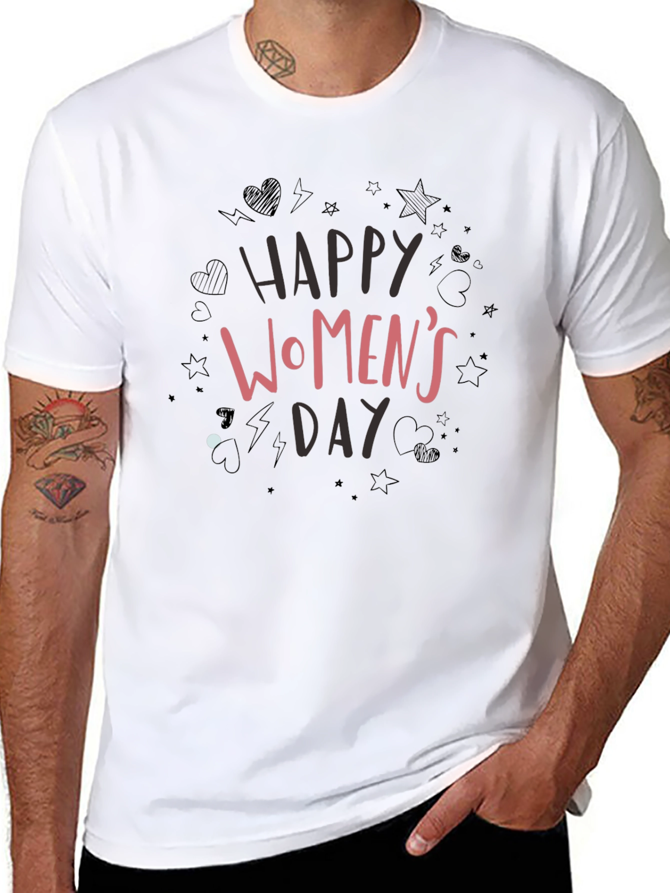 Happy Womens Day Black Graphic Tee