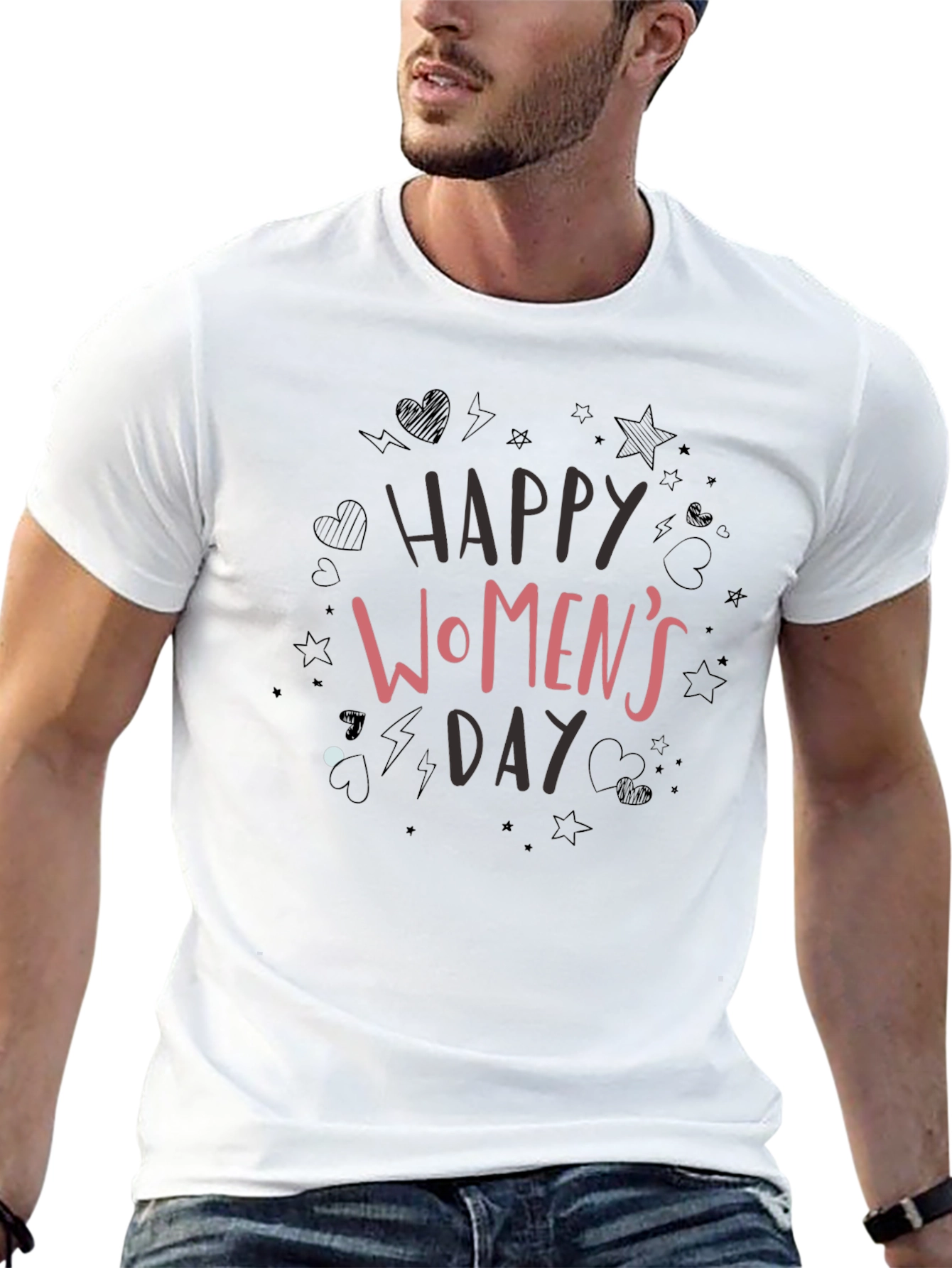 Happy Womens Day Black Graphic Tee