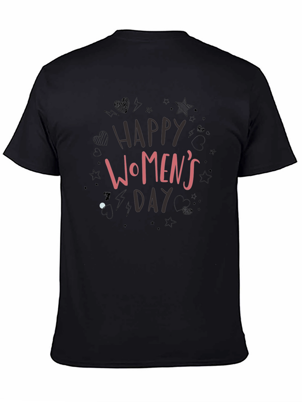 Happy Womens Day Black Graphic Tee