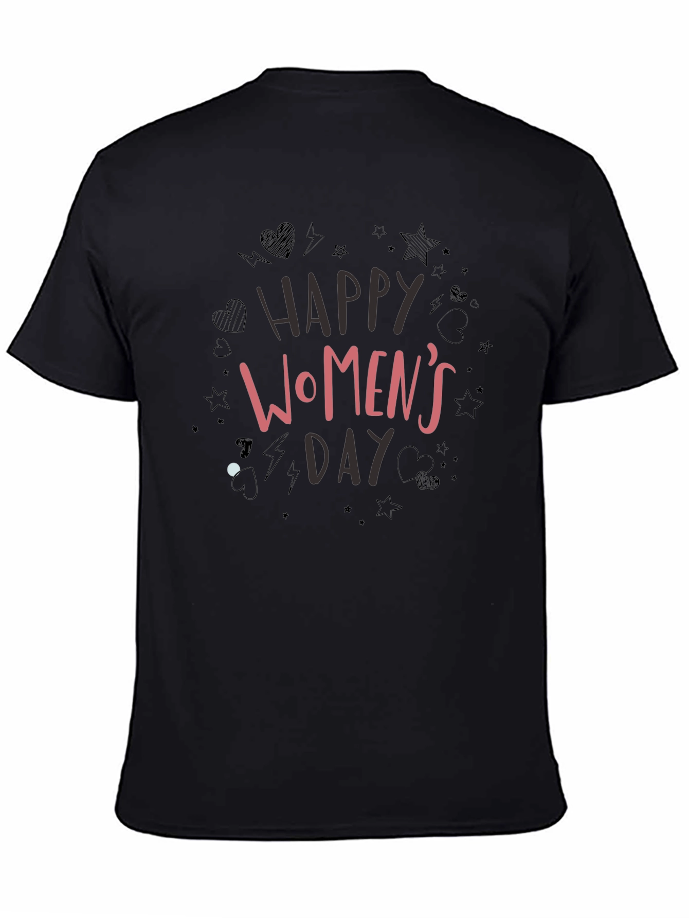 Happy Womens Day Black Graphic Tee