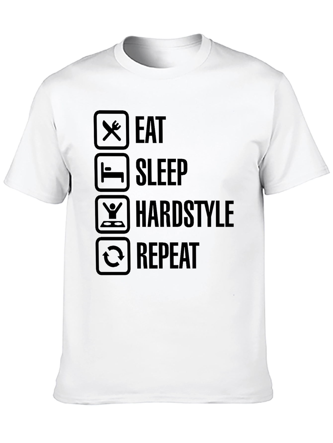 Eat Sleep Hardstyle Repeat Black Graphic Tee