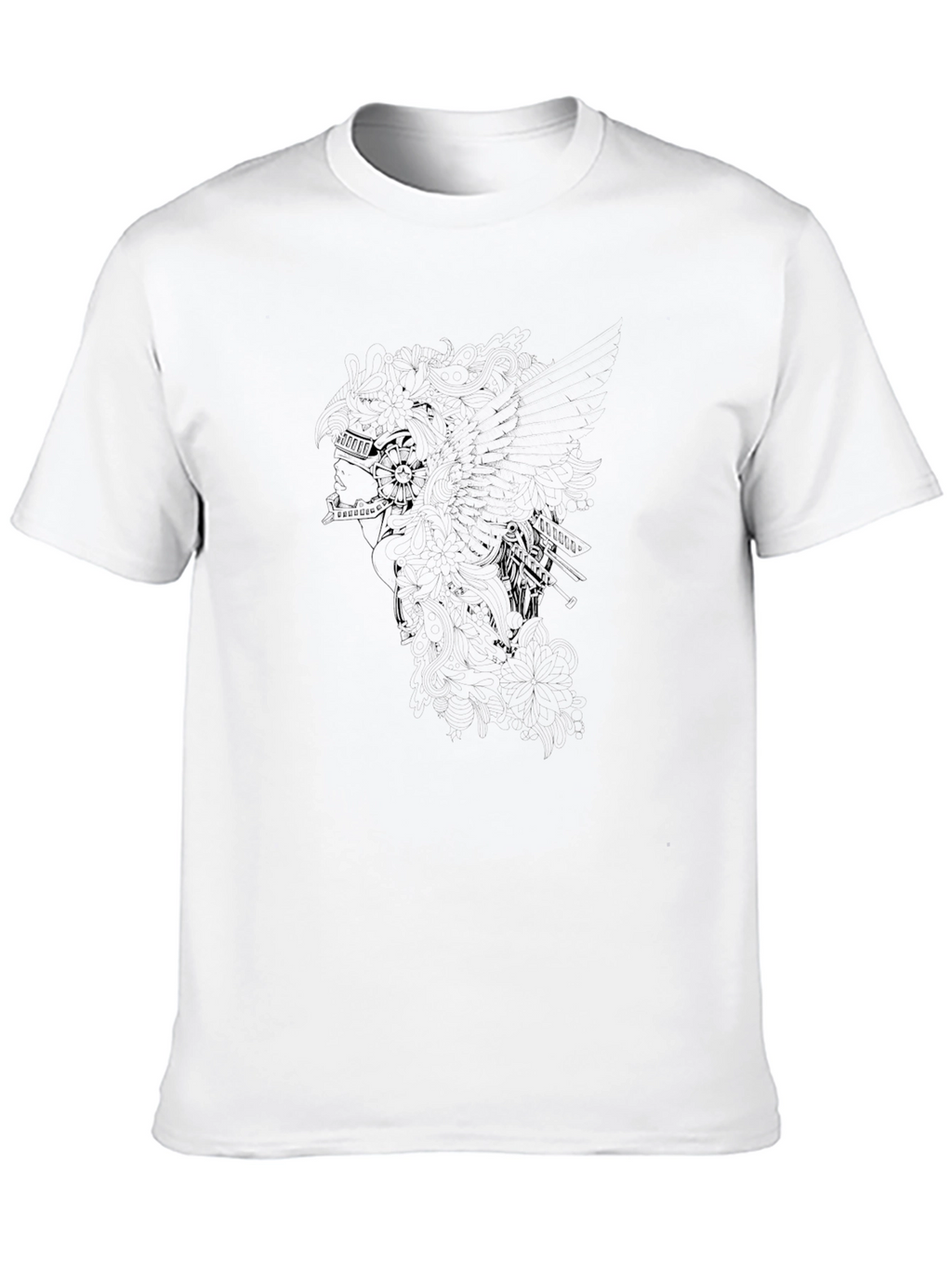 Mens Black Graphic Print Tee