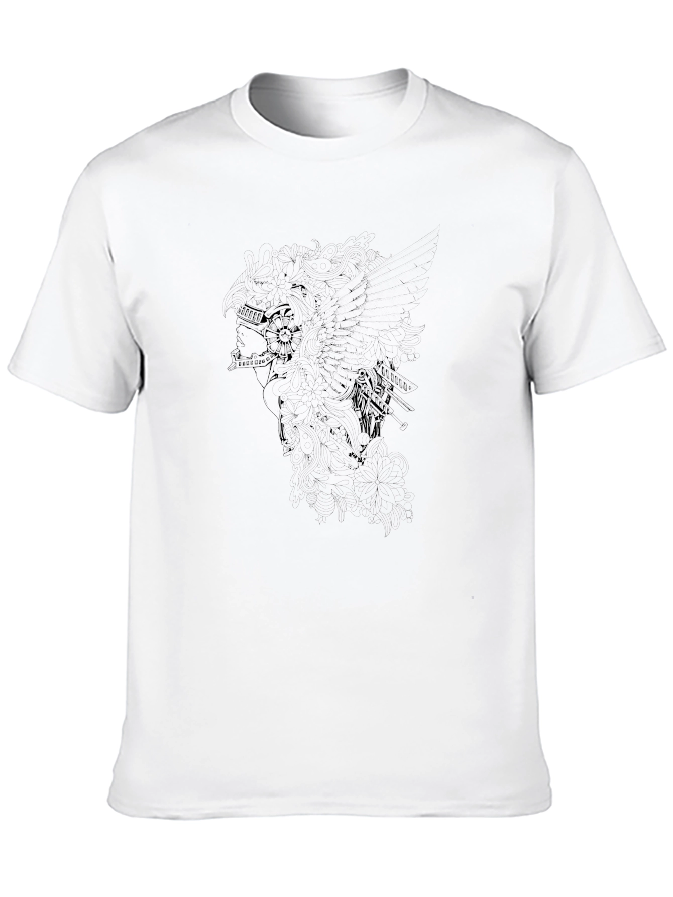 Mens Black Graphic Print Tee