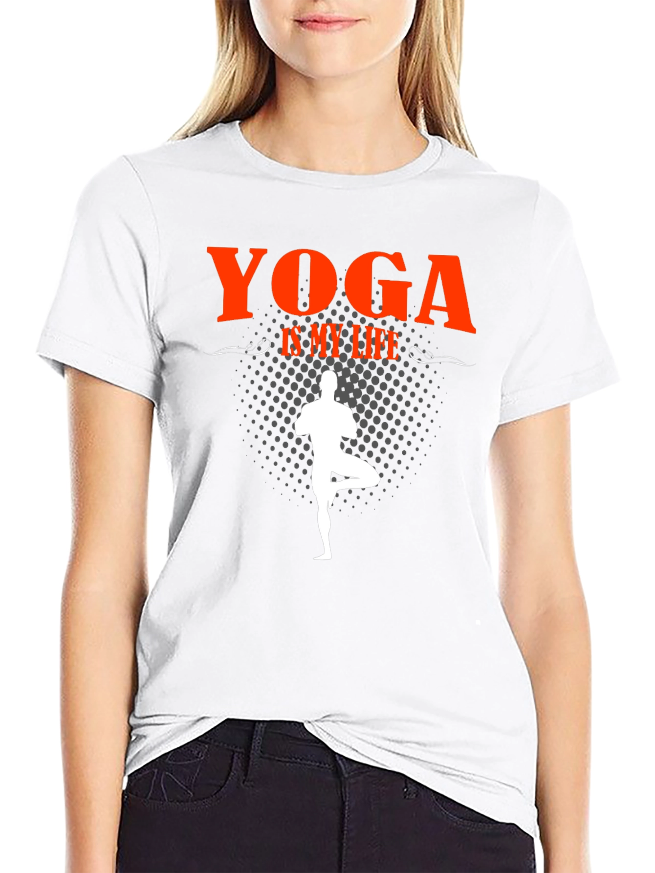 Yoga Is My Life Black Graphic T-Shirt