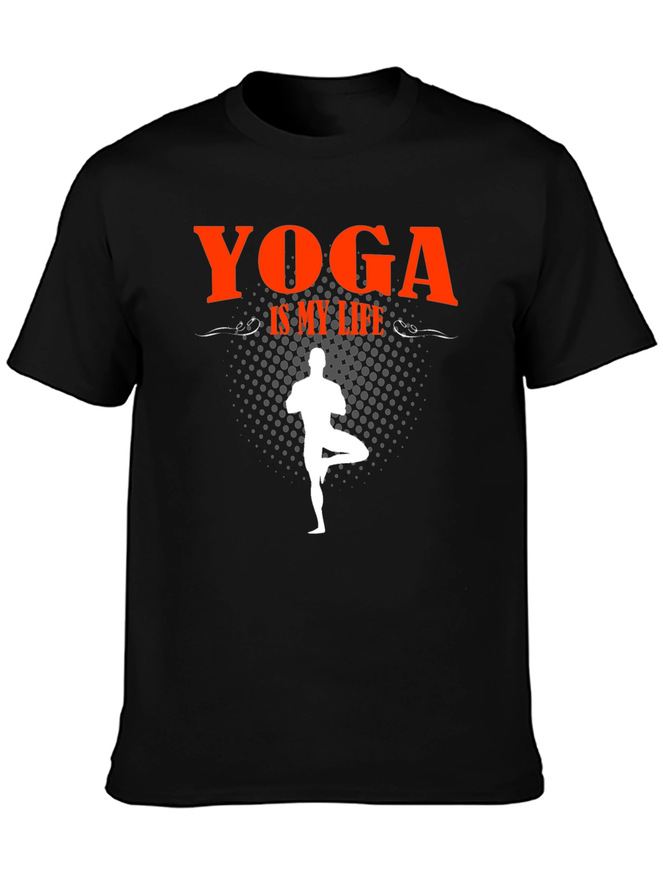 Yoga Is My Life Black Graphic T-Shirt