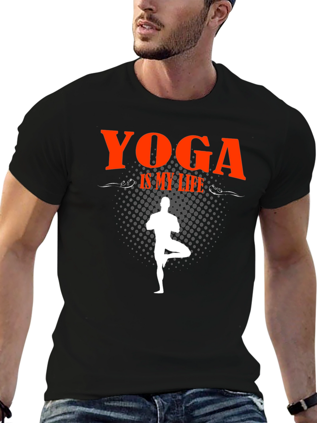 Yoga Is My Life Black Graphic T-Shirt