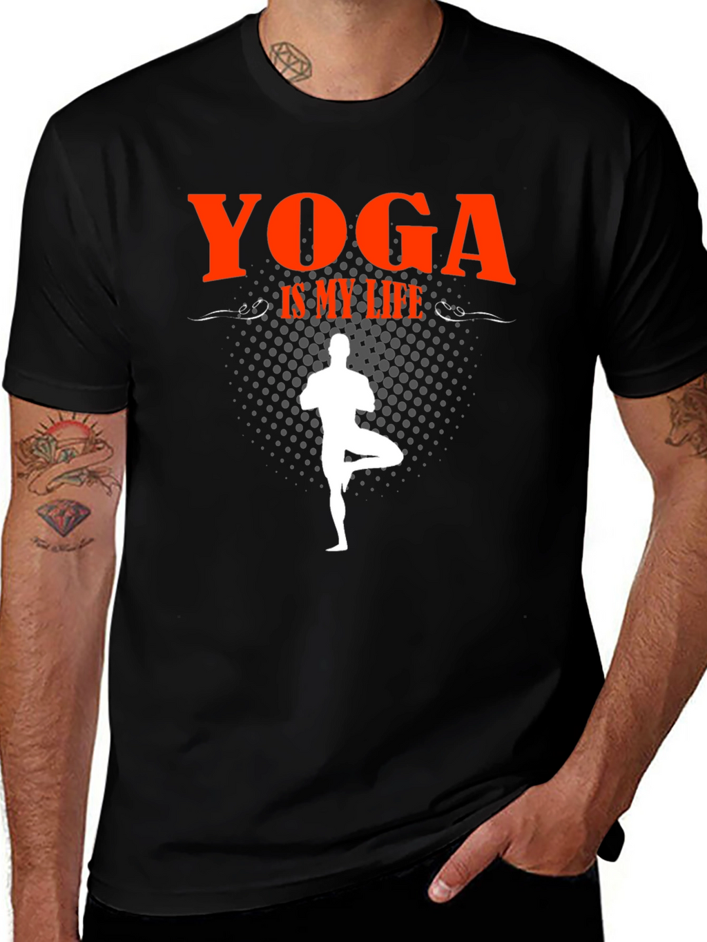 Yoga Is My Life Black Graphic T-Shirt
