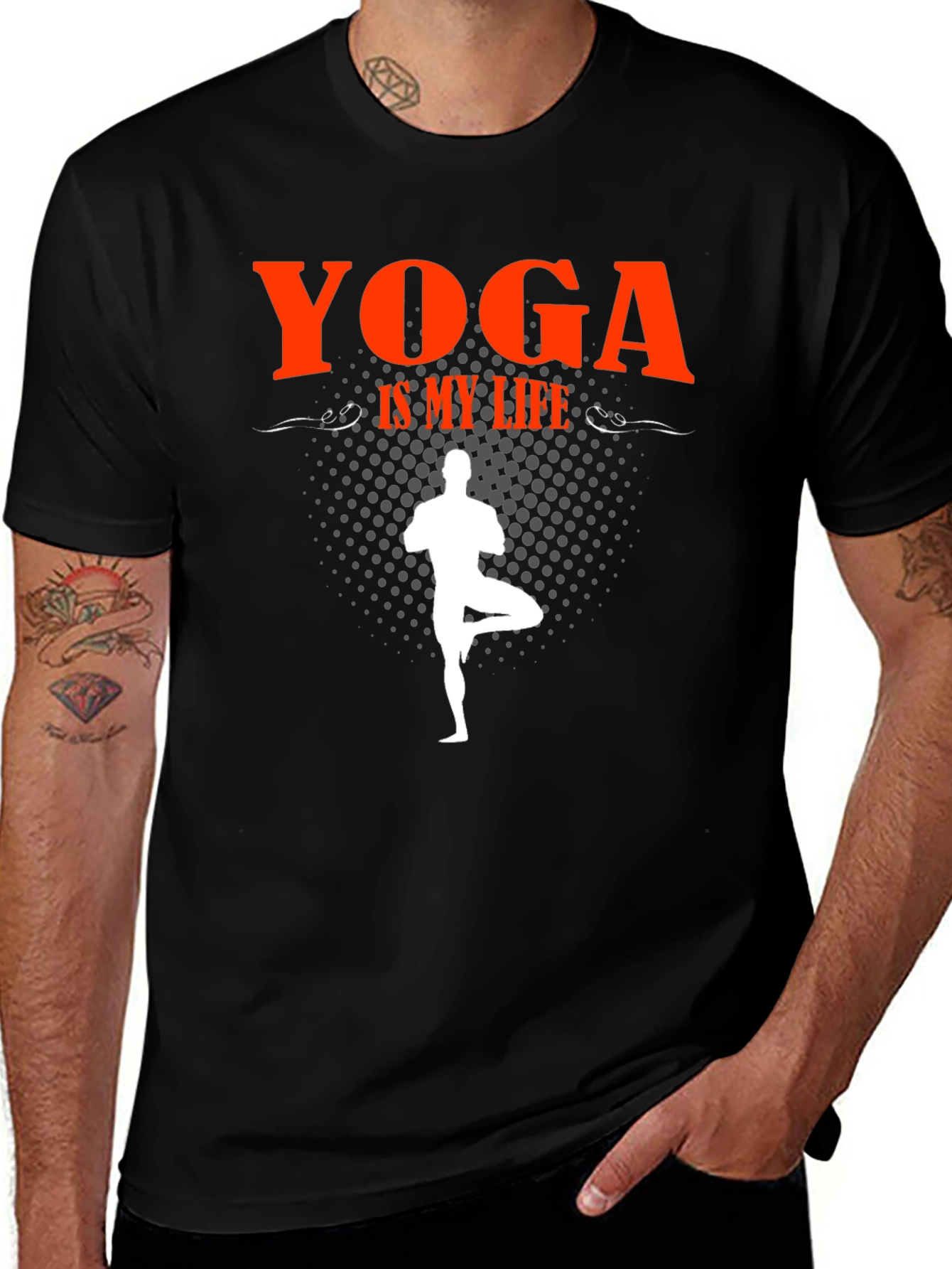 Yoga Is My Life Black Graphic T-Shirt